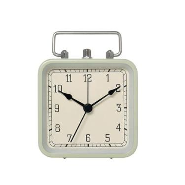 Imagem de Despertador vintage metal luz noturna despertador para quarto estudante relógio silencioso mesa relógio de hora estudante relógio analógico despertador (verde)