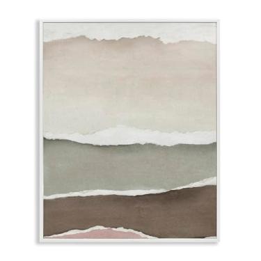 Imagem de Stupell Industries Design de arte giclée emoldurado branco com bordas rasgadas em camadas por Emma Peal, 14 x 11