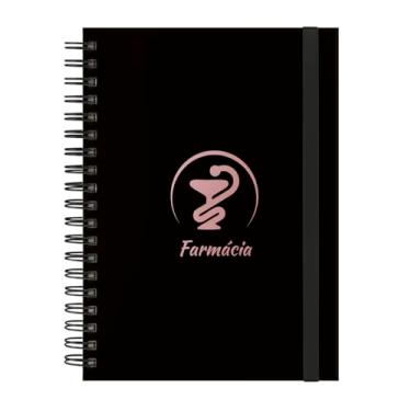 Imagem de Caderno Colegial Plus 10 Matérias Profissões Farmácia (Preto e Rosê)