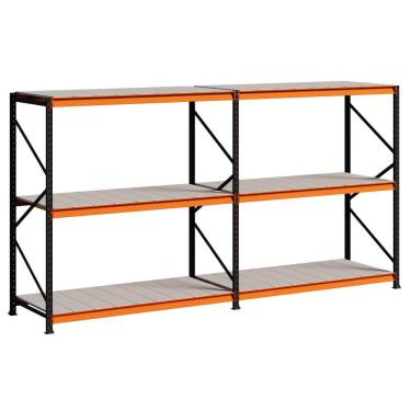 Imagem de Porta Pallet 3000kg 1 Inicial 1 Continuação 200x180x80 3 Níveis Com Bandeja De Aço MPP500 Amapá