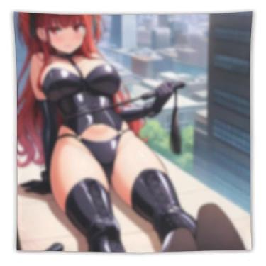 Imagem de LIEGBMEU Tapeçaria de biquíni sexy anime menina 152.4 cm x 152.4 cm interior exterior parede colcha arte decoração de tapeçaria caprichosa, AF440