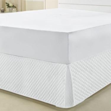 Imagem de Capa Protetora Impermeável Branco Casal - 138x188x30cm - Vida Pratika,