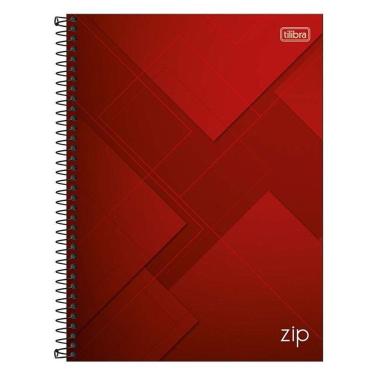 Imagem de Caderno Espiral Universitário Zip 10 Matérias 200 Folhas Vermelho - Tilibra