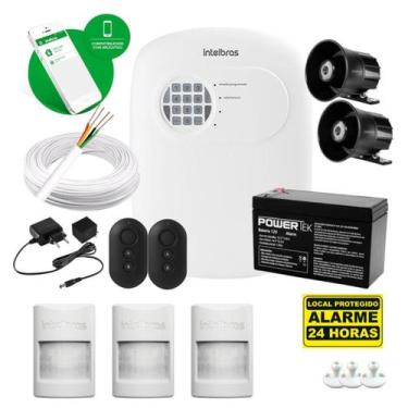 Imagem de Kit Alarme Intelbras ANM 24 NET Com Fio 3 Sensores PET e 2 Sirenes