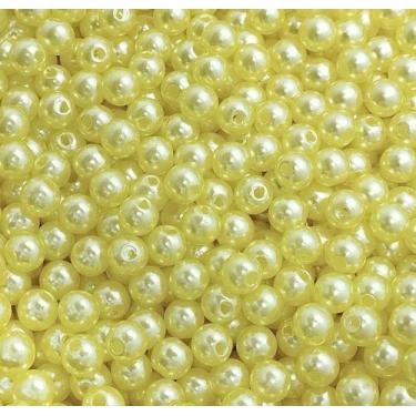 Imagem de PÉROLA DE ABS LISA Nº 06 20G PEROLA 6 MM - LADEIRA BIJUTERIAS, AMARELO