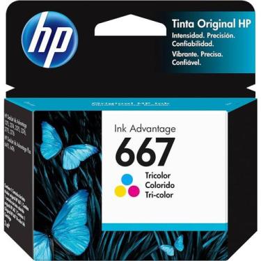 Imagem de Cartucho de Tinta Original HP 667 3Ym78AL Color HP 6476 2776 2376
