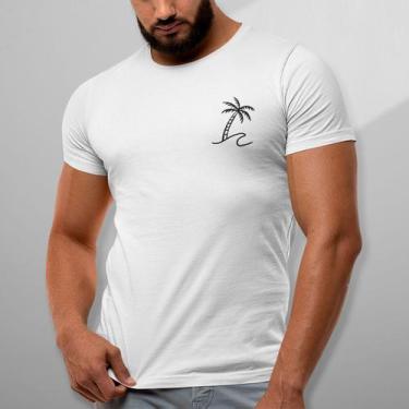 Imagem de Camiseta Masculina Estampada Coqueiro Palmeira 100% Algodao Premium - 