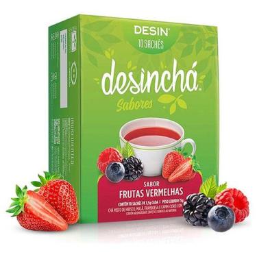 Imagem de Caixa Desinchá Sabores Frutas Vermelhas 10 Sachês 1,5g Suplemento Alim