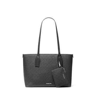 Imagem de Michael Kors Bolsa Charlie Média com Zmall Zipper, Ferragens prateadas/Sarja revestida com assinatura Tonal MK/Preta