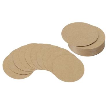 Imagem de PATIKIL Cartolina circular de 5 cm, 36 peças de papel com recortes de formato redondo, 250 g de espessura, para projetos de artesanato, decoração de quadro de avisos, cor kraft