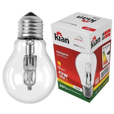 Imagem de Lâmpada Halógena A55 42W 127V E27 Quente Dimerizável - KIAN, 110V
