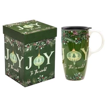 Imagem de Topadorn Caneca de café cerâmica xícara de chá com latte de porcelana com tampa 482 g Joy