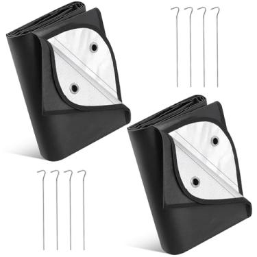 Imagem de Kingdder 2 peças de cobertor de emergência resistente para sobrevivência lona térmica isolada tenda acampamento cobertor infravermelho bloqueado para resgate acampamento caminhadas (preto)