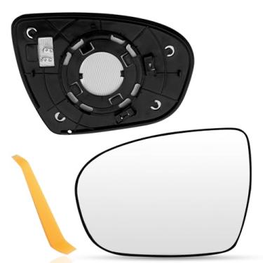 Imagem de Dunviku Espelho retrovisor esquerdo do lado do motorista, retrovisor, cromado, convexo, aquecido, com clipe de placa de suporte serve para substituição Kia Optima 2011-2015 876112T110