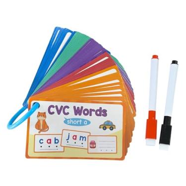Imagem de Luwecf Cartões de Aprendizagem de Palavras CVC, Flashcards para Crianças, Presentes, Materiais para Professores