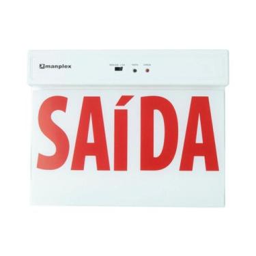 Imagem de Placa De Saida De Emergencia Simples Vermelha Led Manplex