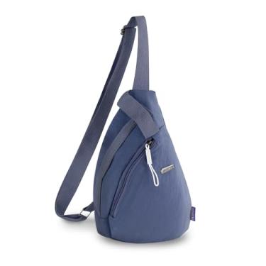 Imagem de Andiker Bolsa tiracolo pequena para mulheres, bolsa de peito elegante com alça ajustável bolsas transversais de nylon para mulheres viagens uso diário (azul)