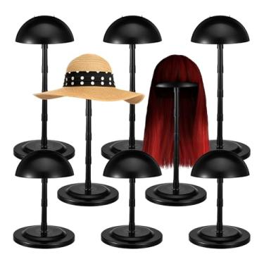 Imagem de MBAIYO Adjustable Wig Stand,4.33" to 14.17" Wigs Head Holders Portable Plastic Hat Stands Non-slip Sturdy for Multiple Fake Hair Styling Cap Storage (Black)