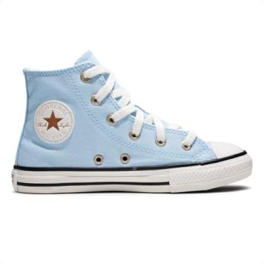 Imagem de Tênis Converse Chuck Taylor All Star Juvenil Summer Metals Cano Alto (Azul Claro, BR, Criança de 9 a 12 anos, Numérico, 28)