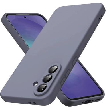 Imagem de Capa de silicone líquido para Samsung Galaxy A56 A55 A35 A34 A54 A15 A53 A73 A23 A32 A52 A51 A31 4g 5g capa completa macia (para A35/cinza)