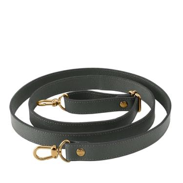 Imagem de Alça Transversal de Couro Bovino Legítimo Ajustável C/Mosquete Dourado P/Bolsa Mariart 2 cm (Army)