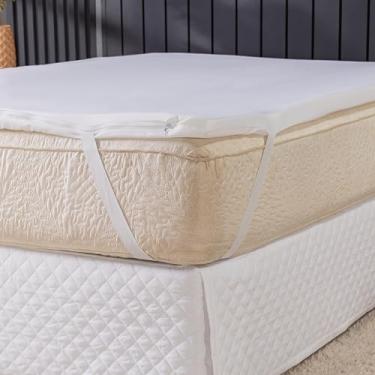 Imagem de Pillow Top Solteiro Espuma D28 Alta Densidade – Protetor de Colchão Topper Macio e Confortável – Capa Removível Lavável – Fixação com Elástico – Camada Extra Conforto Durável Antialérgico