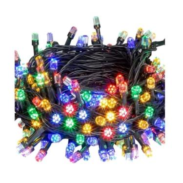 Imagem de Pisca Pisca Natalino 100 Leds 9 Metros 8 Funções Luz Branco Led e Colorido – Uso Interno Decoração Festiva