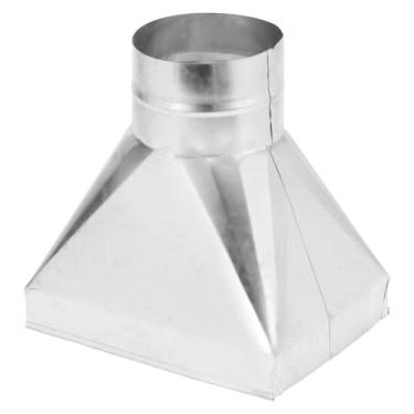 Imagem de PATIKIL Bota de registro reto de 20 cm x 15 cm x 10 cm, transição de aço galvanizado retangular para 10 cm, encaixe de transição de duto redondo para conexão de grade de registro de piso HVAC