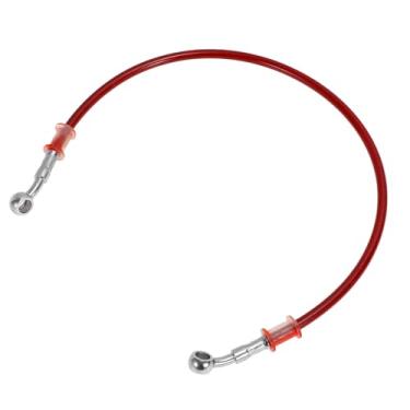 Imagem de Partuto Linha de mangueira de óleo de embreagem de freio de motocicleta de 60 cm com fio de aço inoxidável trançado PU linha de freio hidráulico de motocicleta para motocicletas Dirt Bikes vermelho