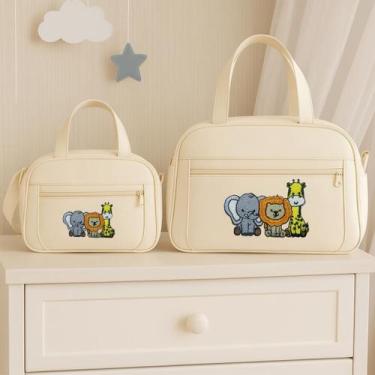 Imagem de Kit Bolsa e Frasqueira Bebê Saida Maternidade Bordada Menino e Menina 