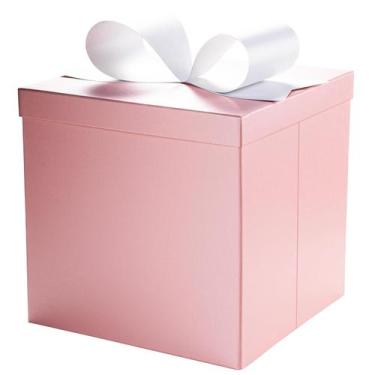 Imagem de Caixa de presente LaRibbons 25x25x25 cm rosa dobrável quadrada