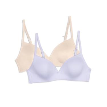 Imagem de Calvin Klein Pacote com 2 sutiãs macios para meninas, Nude/branco, (36) A