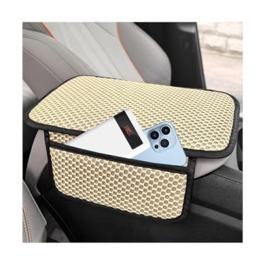 Imagem de BESULEN Capa de console central de carro, capa de caixa de assento de apoio de braço de veículo à prova d'água com 2 sacos de armazenamento, acessórios de protetor de braço interno automotivo