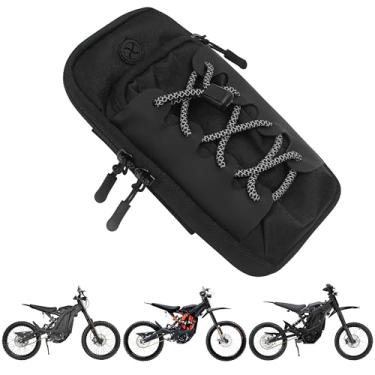 Imagem de Marsrut Capa de armazenamento de bolsa de pano para celular, cartão, fone de ouvido com alça para uso no pulso (preta)