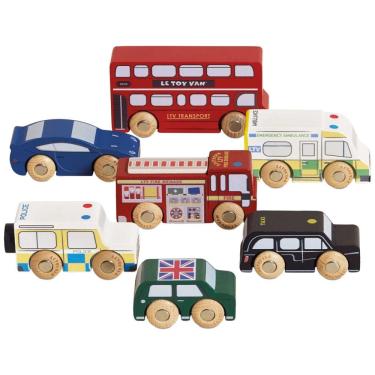 Imagem de Conjunto de Carros London, Brinquedos de Madeira Premium para Crianças de 3+ Anos, Inclui 7 Peças - Le Toy Van
