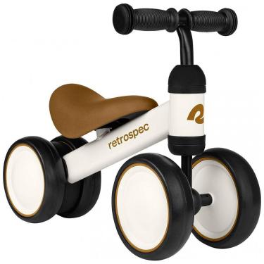 Imagem de Bicicleta sem Pedal Infantil com 4 Rodas para Crianças de 1 a 4 Anos, Branca, RETROSPEC...