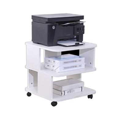 Imagem de SUNESA Suporte de impressão, carrinho de impressora de 3 níveis, suporte sobre rodas, carrinho de rodinhas embaixo da mesa, organizador de mesa, organizador de madeira, copiadora, scanner, carrinho