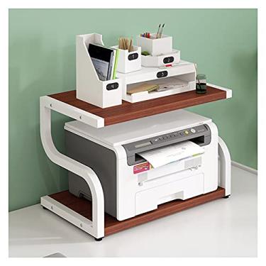 Imagem de SUNESA Suporte de impressão grande para impressora, rack de exibição de tubo giratório, impressora multifuncional de mesa, copiadora, scanner (quatro cores), mesa de impressora (cor: marrom)