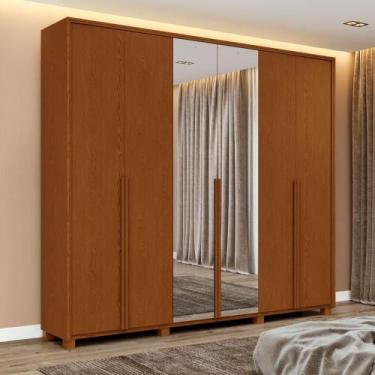Imagem de Guarda Roupa Casal 100% MDF 6 Portas Easy Move 2,40 Com Espelho e Pés 