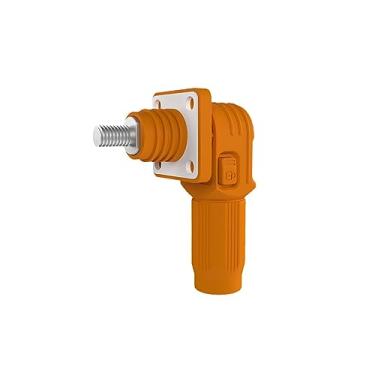 Imagem de 1 conjunto de conector de armazenamento de energia da bateria, terminal de plugue rápido, conectores de alta corrente de ângulo reto, plugue e soquete IP67 à prova d'água, método de fiação do parafuso