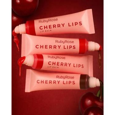 Imagem de Lip Balm Ruby Rose Cherry Lips  Hidratante Labial com Cor Suave, Brilh