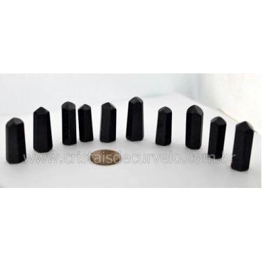 Imagem de 10 Mini Pontinhas de Quartzo Preto Natural - Pedra Extra 25 a 35mm Ata