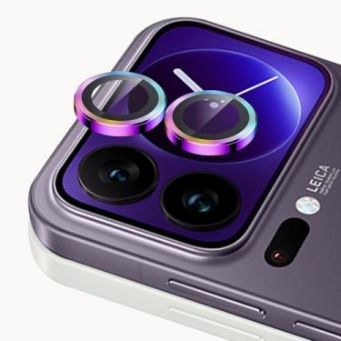Imagem de Luchantle Pacote com 2 protetores de lente de câmera Xiaomi Pro Max 5G, protetor de tela de vidro temperado 9H, acessórios de decoração de anel de metal (colorido)