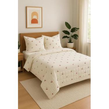 Imagem de Kit Cobre Leito Matelado Colcha Casal Queen 3 Peças Algodão Misto Cere