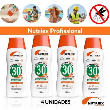 Imagem de Kit 4 Protetor Solar Com Repelente Nutriex Fps30 120ml