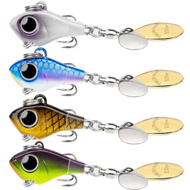 Imagem de TRUSCEND Wide Search Cover Vibe Tail Spinner, iscas de pesca fáceis de pegar com vibração, natação, ação de jigging, BKK Super Slide Sharp Hook, giratório de pesca longo preciso para robalo, truta 5