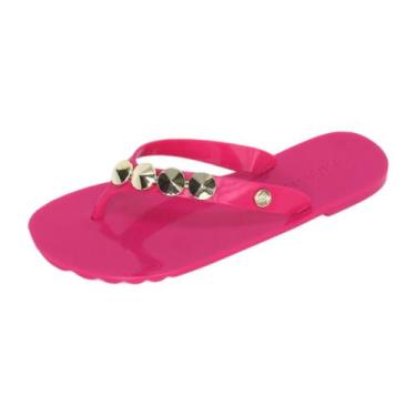 Imagem de Sandália Rasteira Chinelo Adulto Round Spikes - Miss Miss, Pink, 38