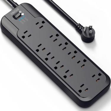 Imagem de Protetor de sobretensão Power Strip VINTAR 12 tomadas AC 1875W preto