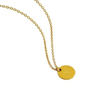 Imagem de 1 colar redondo de letras com acabamento brilhante banhado a prata para mulheres, joia fina, presente para mamãe, 45cm, Cobre, Sem Pedra Preciosa