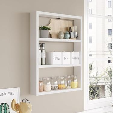 Imagem de Porta tempero organizador de cozinha MDF branco 60x40x10cm ideal para organizar pote de tempero